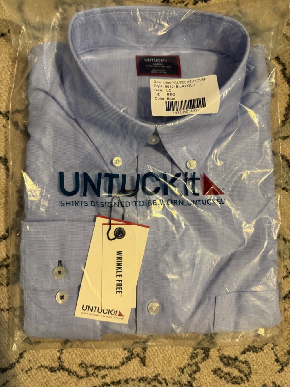 UNTUCKit Light Blue Men's Casual Button-Down Shirt